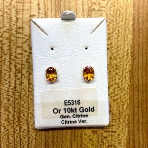 10k Gold and Citrine gemstone earrings